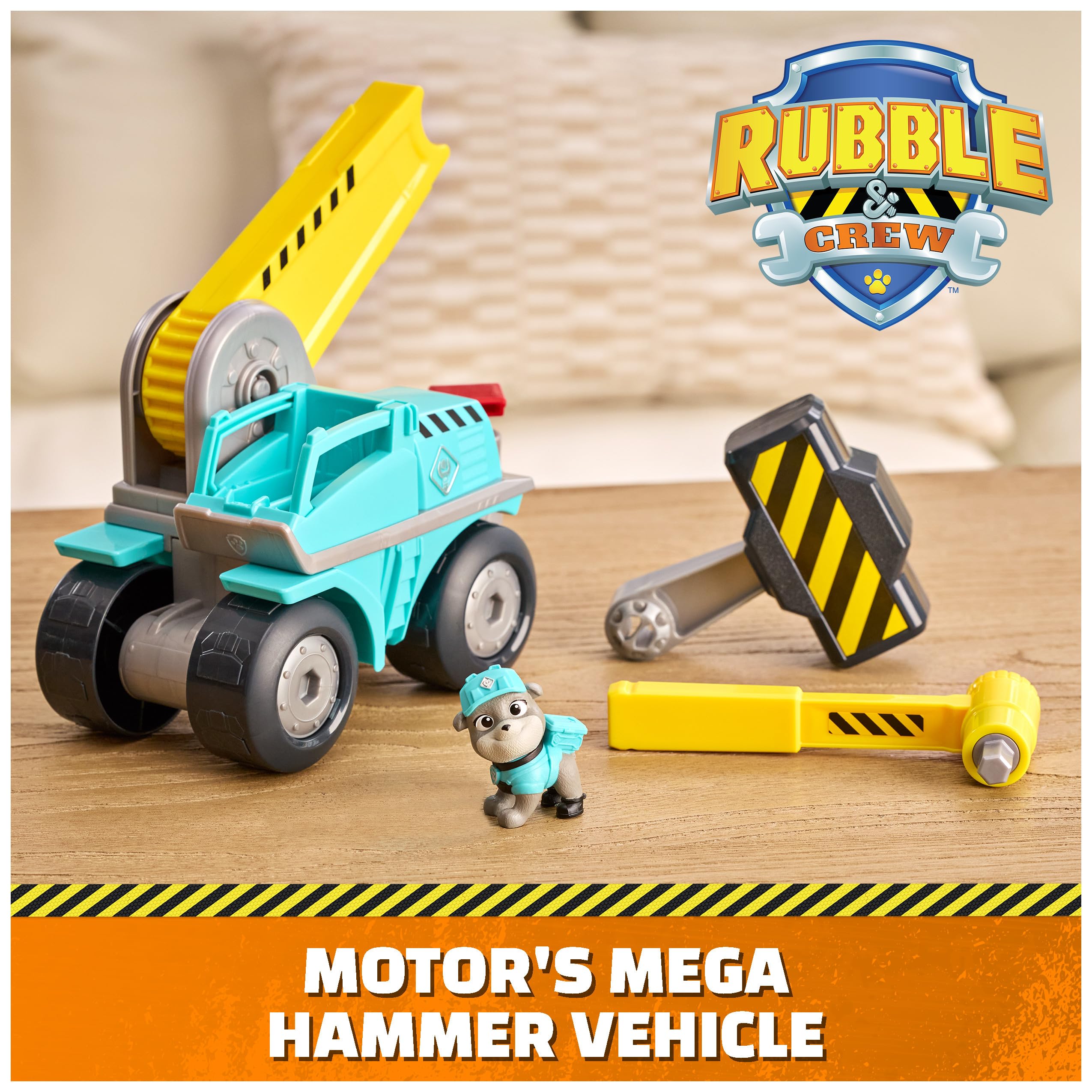 Construction Truck Paw Patrol Rubble & Crew Motor Mega Hammer 10-Inch