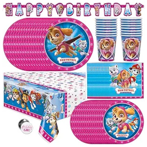 Birthday Party Supplies Kit Paw Patrol Skye – Serves 16 Guests