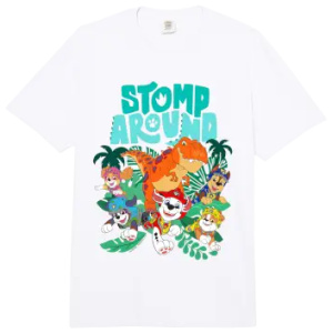 Adult T-Shirt Paw Patrol Dino Movie Stomp Around Dino Pups
