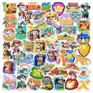 Sticker Pack Paw Patrol Dino Movie 50 Waterproof Die-Cut Decals