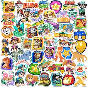 Sticker Pack Paw Patrol Dino Movie 50 Waterproof Die-Cut Decals