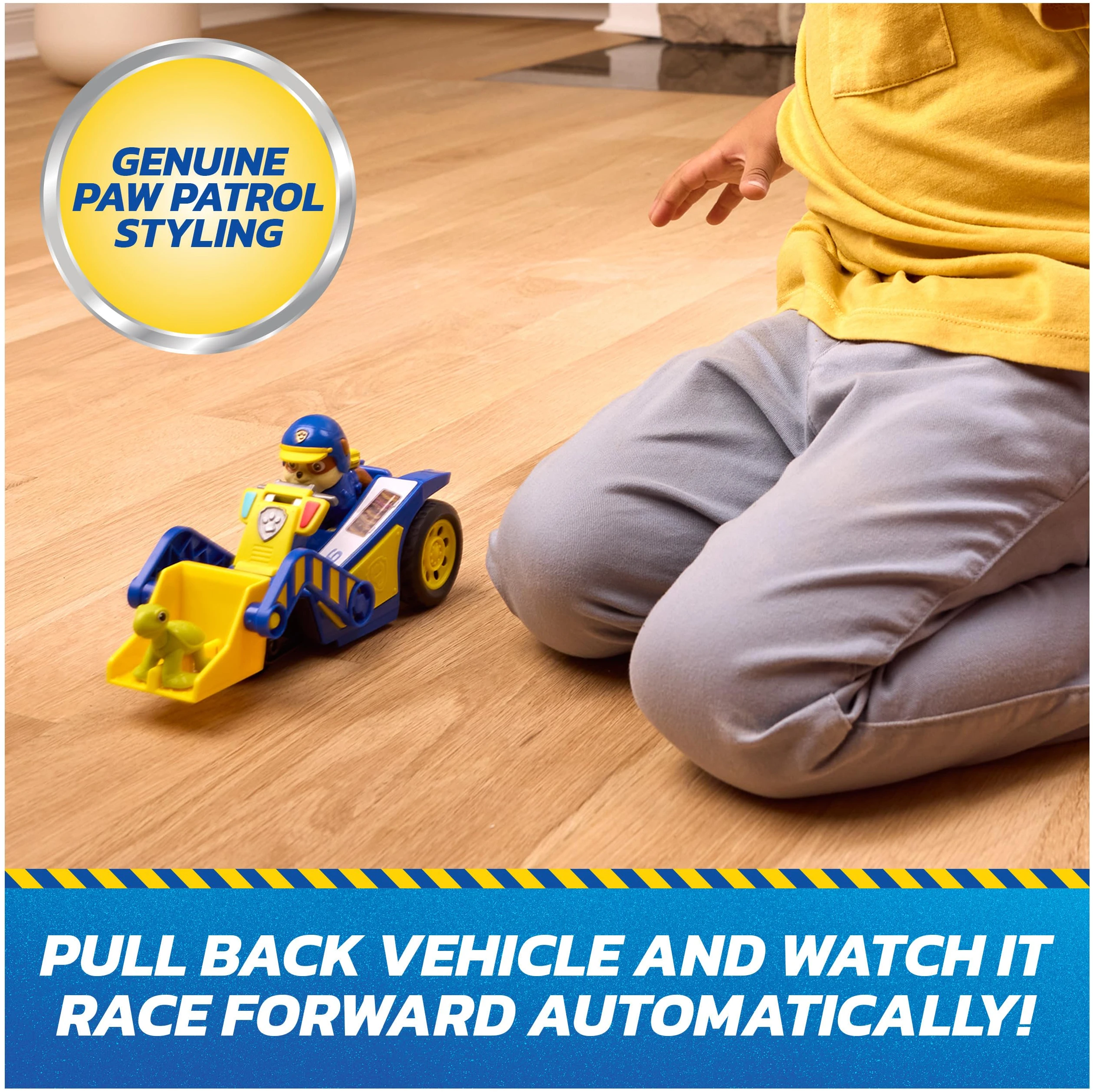 Pull Back Bulldozer Toy Paw Patrol Rubble with Turtle Figure