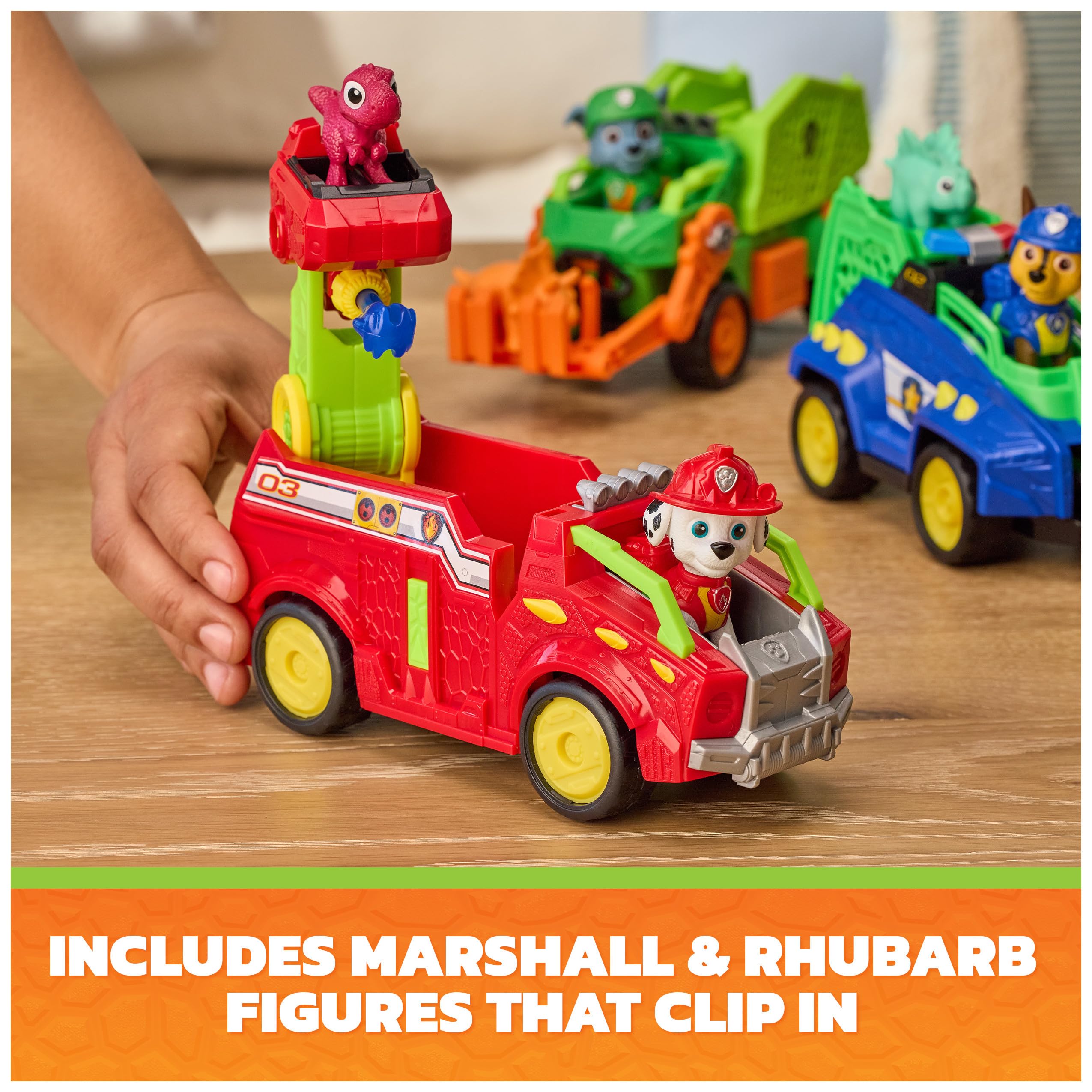 Toy Vehicle Paw Patrol Marshall Dino Movie Firetruck 8-Inch