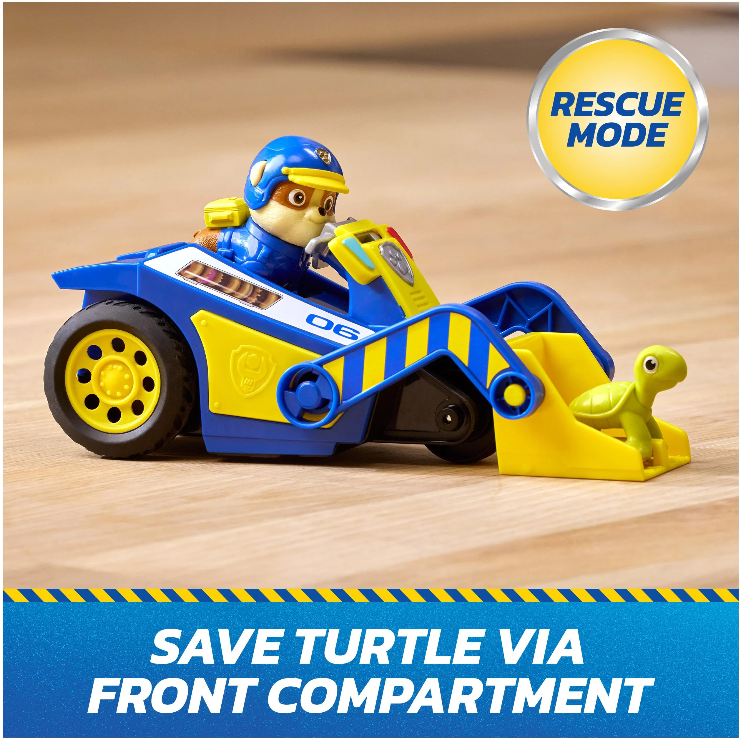 Pull Back Bulldozer Toy Paw Patrol Rubble with Turtle Figure